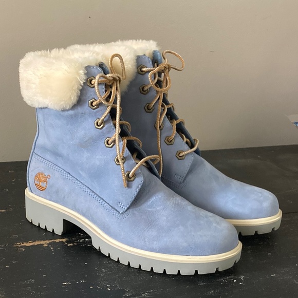Timberland Shoes - Timberland Baby Blue Suede Womens Boots Size 6.5